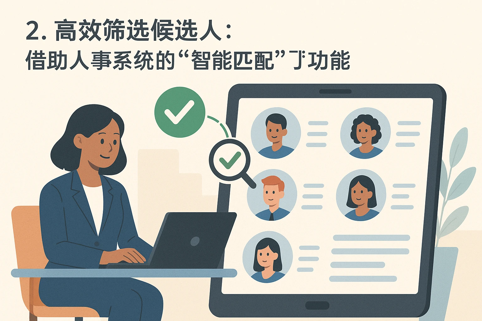 2. 高效筛选候选人：借助人事系统的“智能匹配”功能
