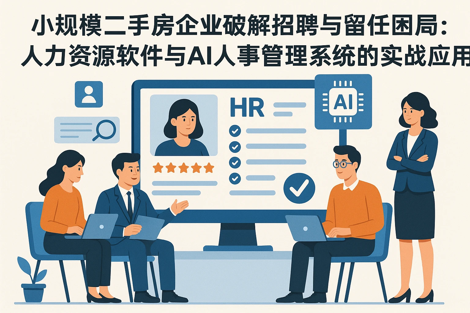 小规模二手房企业破解招聘与留任困局：人力资源软件与AI人事管理系统的实战应用