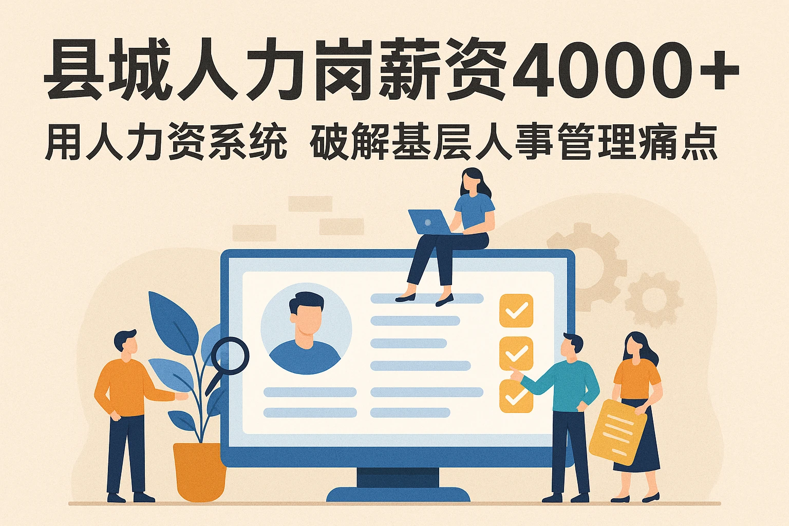 县城人力岗薪资4000+：用人力资源系统破解基层人事管理痛点
