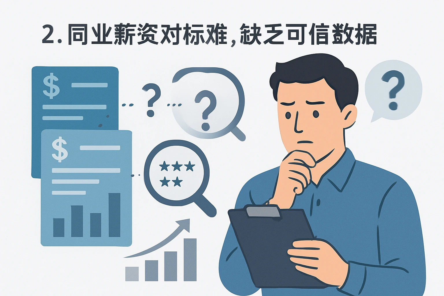 2. 同业薪资对标难，缺乏可信数据