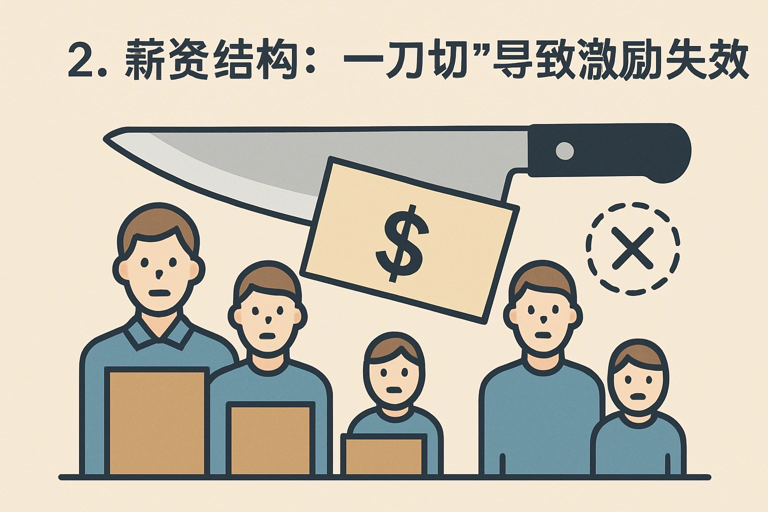 2. 薪资结构：“一刀切”导致激励失效
