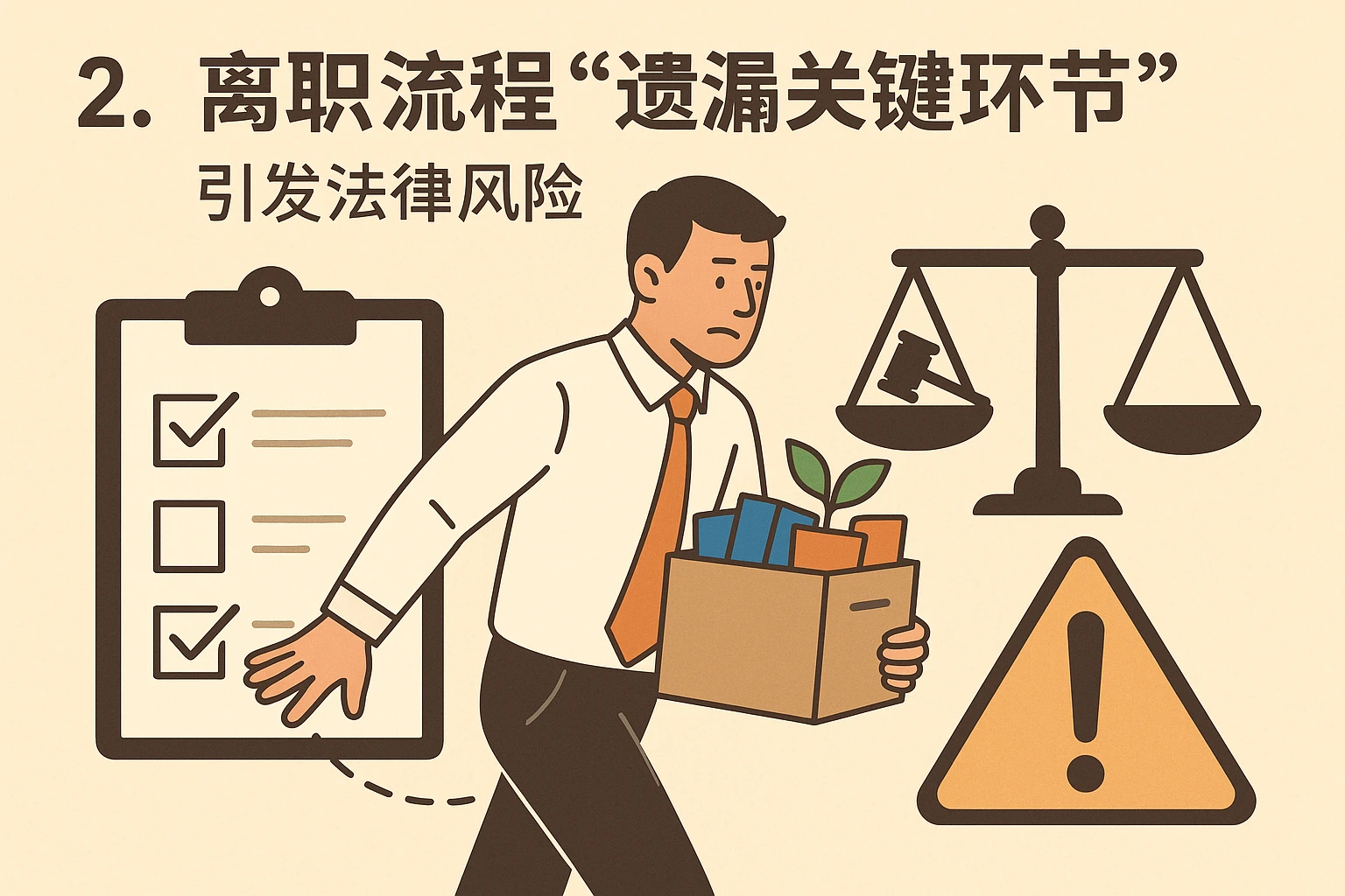 2. 离职流程“遗漏关键环节”，引发法律风险
