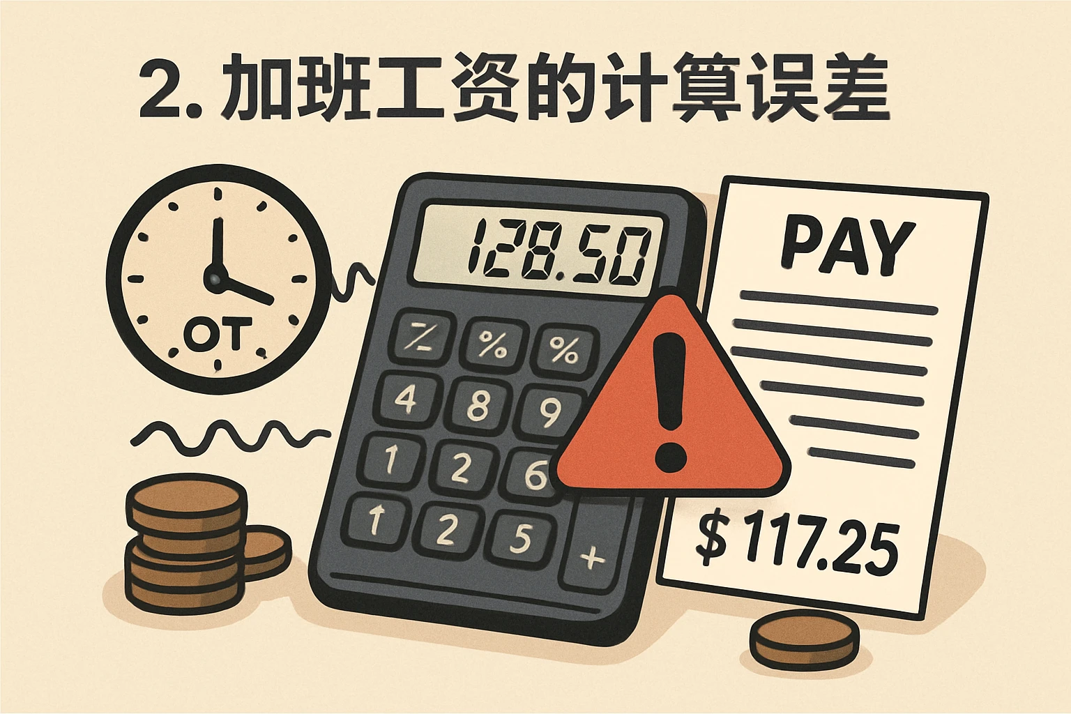 2. 加班工资的计算误差