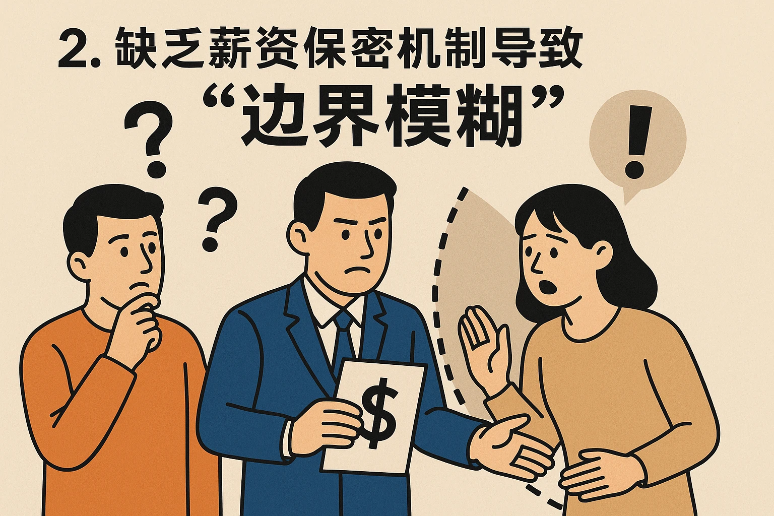 2. 缺乏薪资保密机制导致“边界模糊”