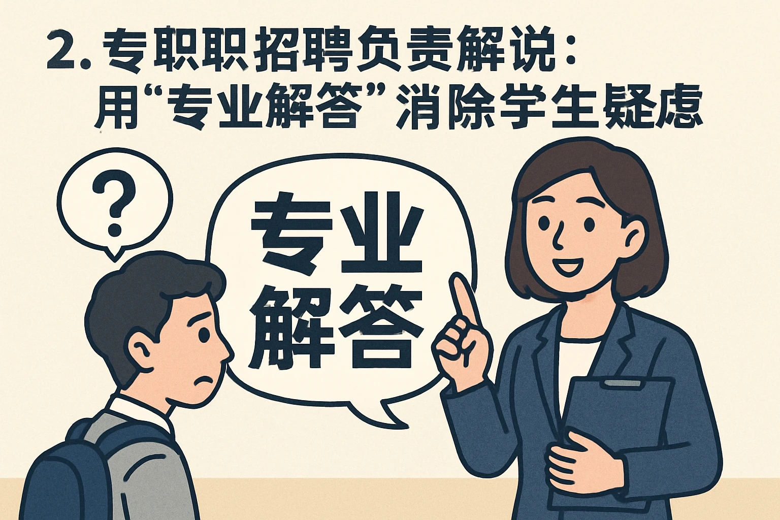 2. 专职招聘负责解说：用“专业解答”消除学生疑虑
