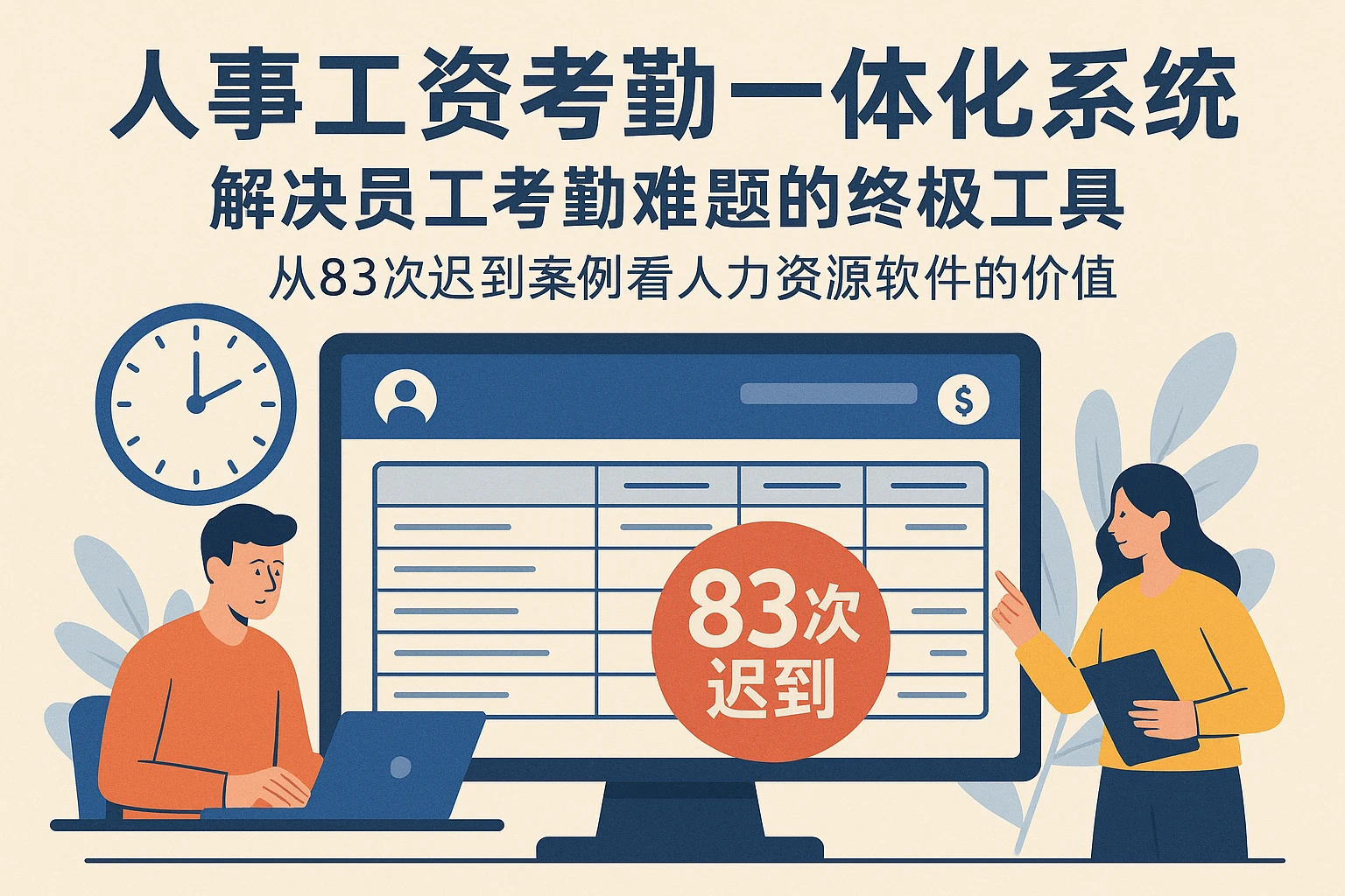 人事工资考勤一体化系统：解决员工考勤难题的终极工具——从83次迟到案例看人力资源软件的价值