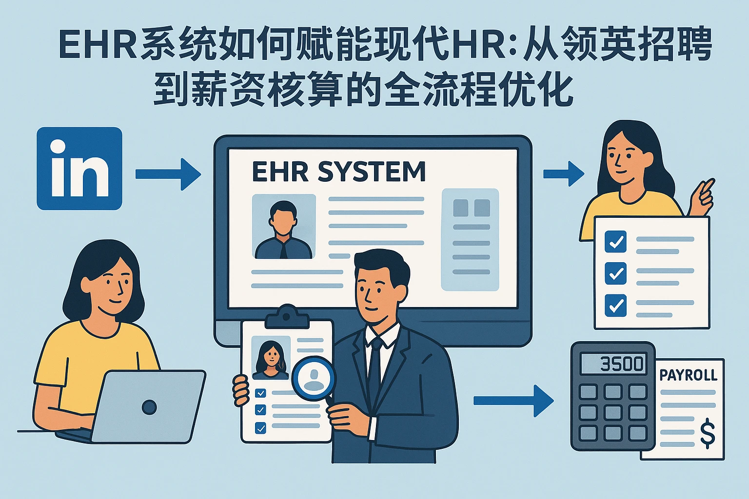 EHR系统如何赋能现代HR：从领英招聘到薪资核算的全流程优化