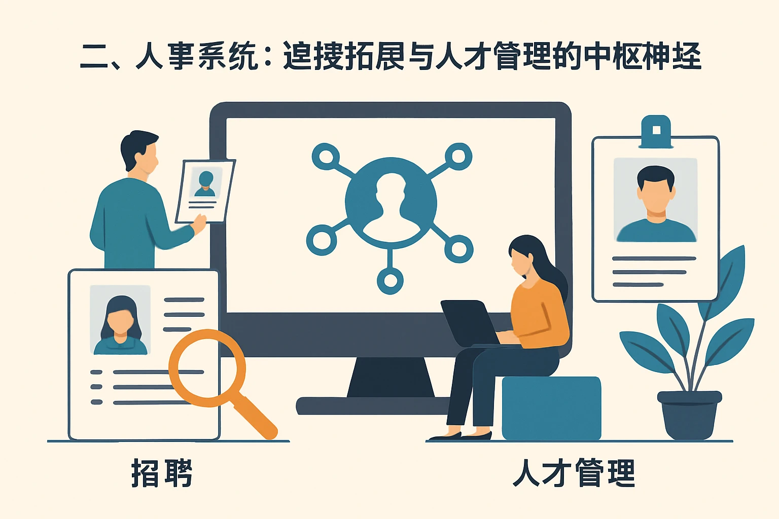二、人事系统：连接招聘与人才管理的中枢神经