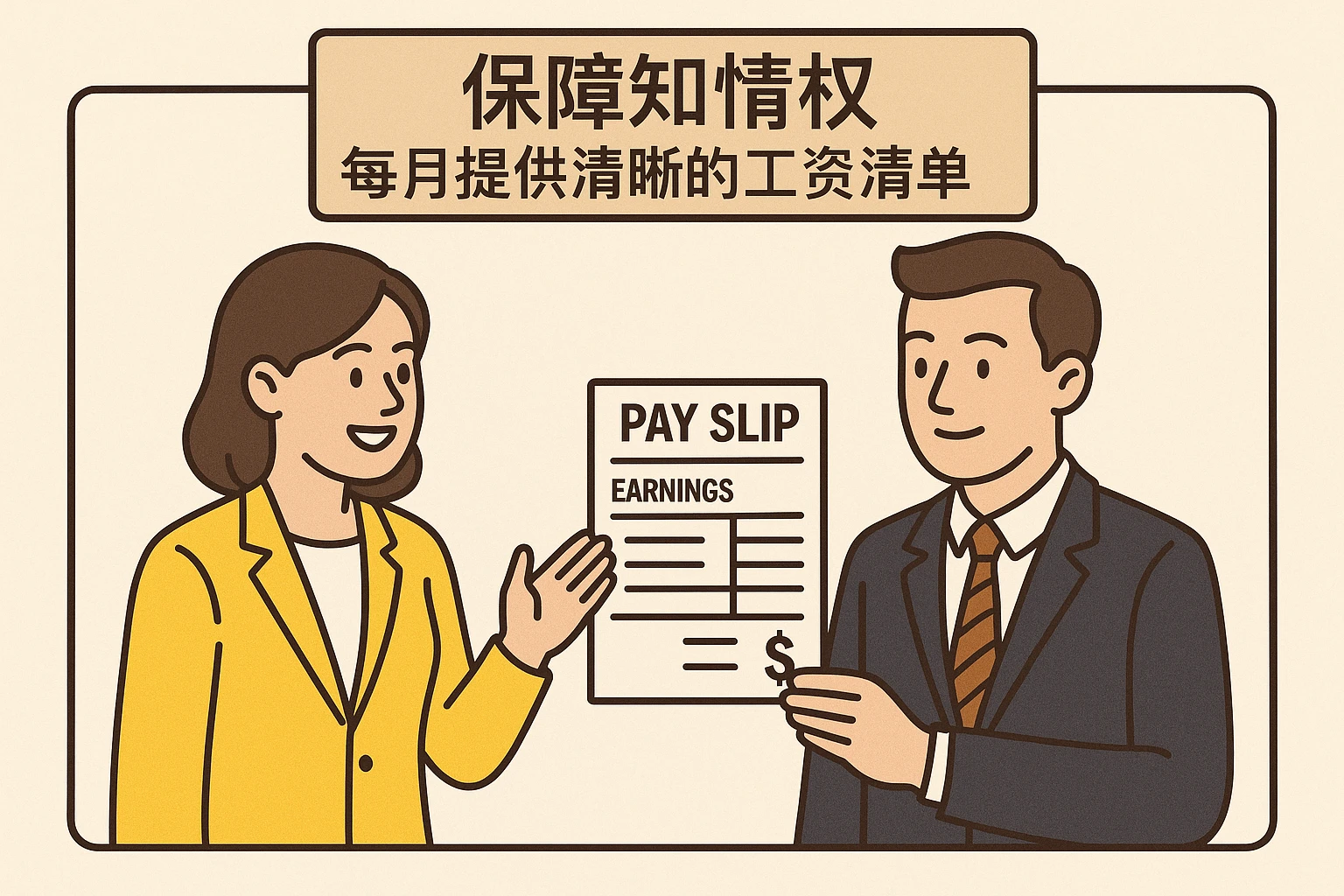 2. 保障知情权：每月提供清晰的工资清单