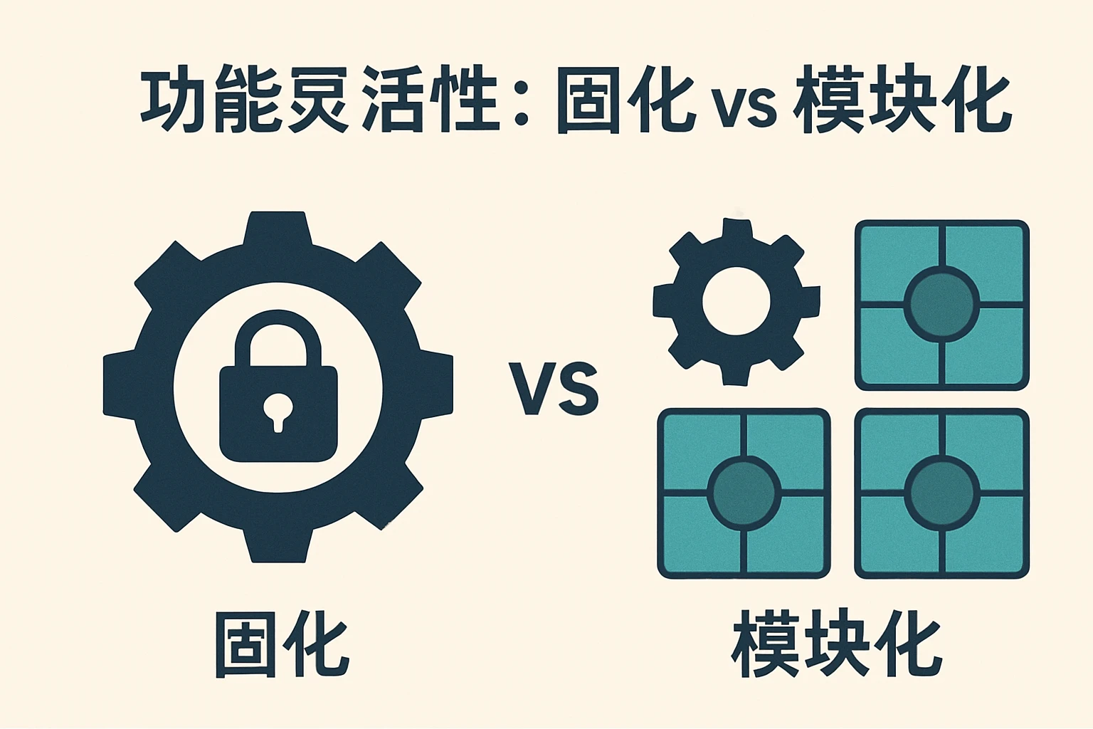 2. 功能灵活性：固化vs模块化