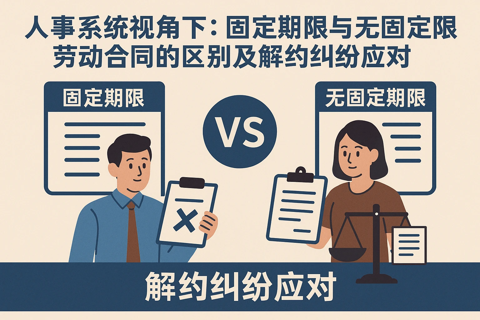 人事系统视角下：固定期限与无固定期限劳动合同的区别及解约纠纷应对