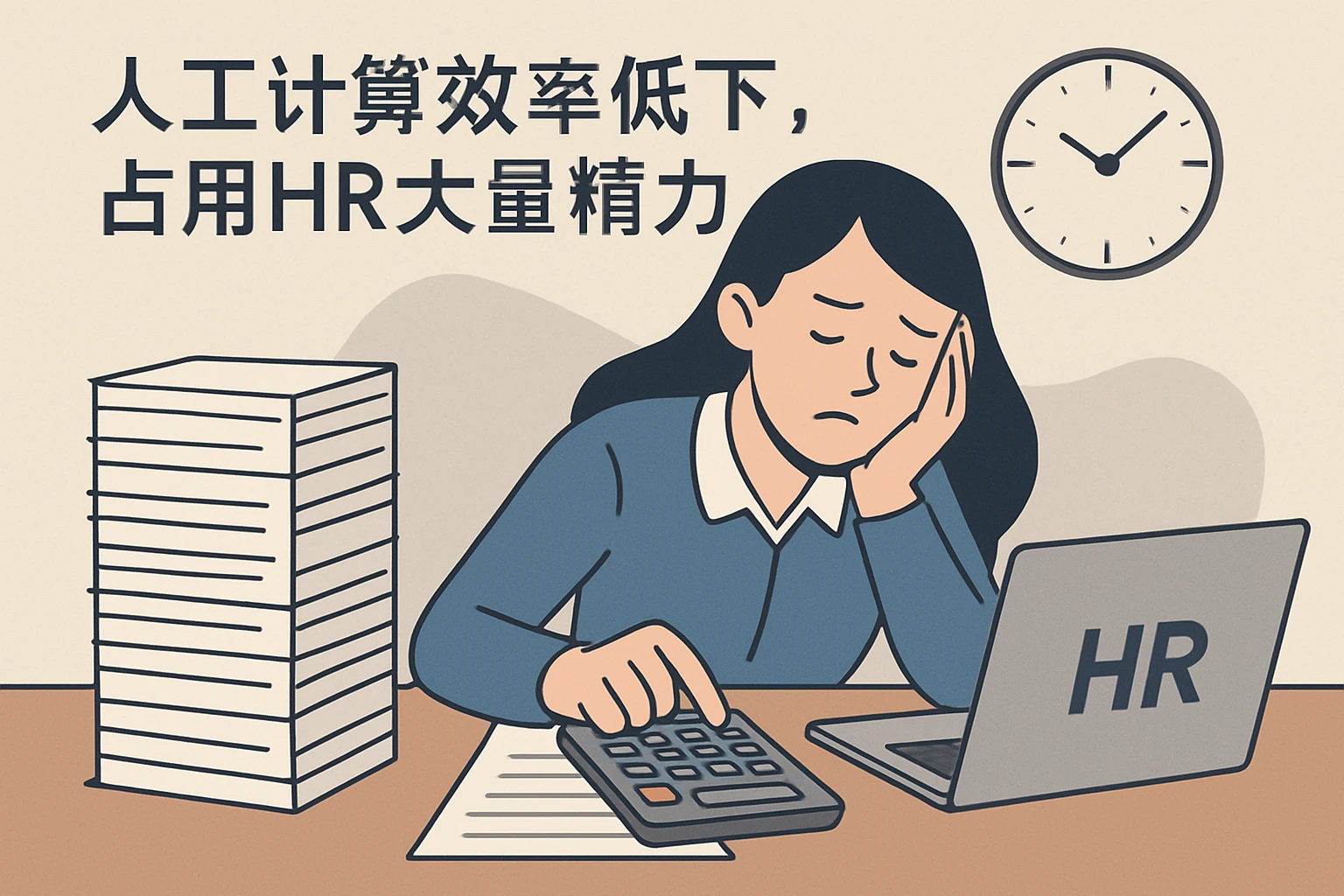 2. 人工计算效率低下，占用HR大量精力