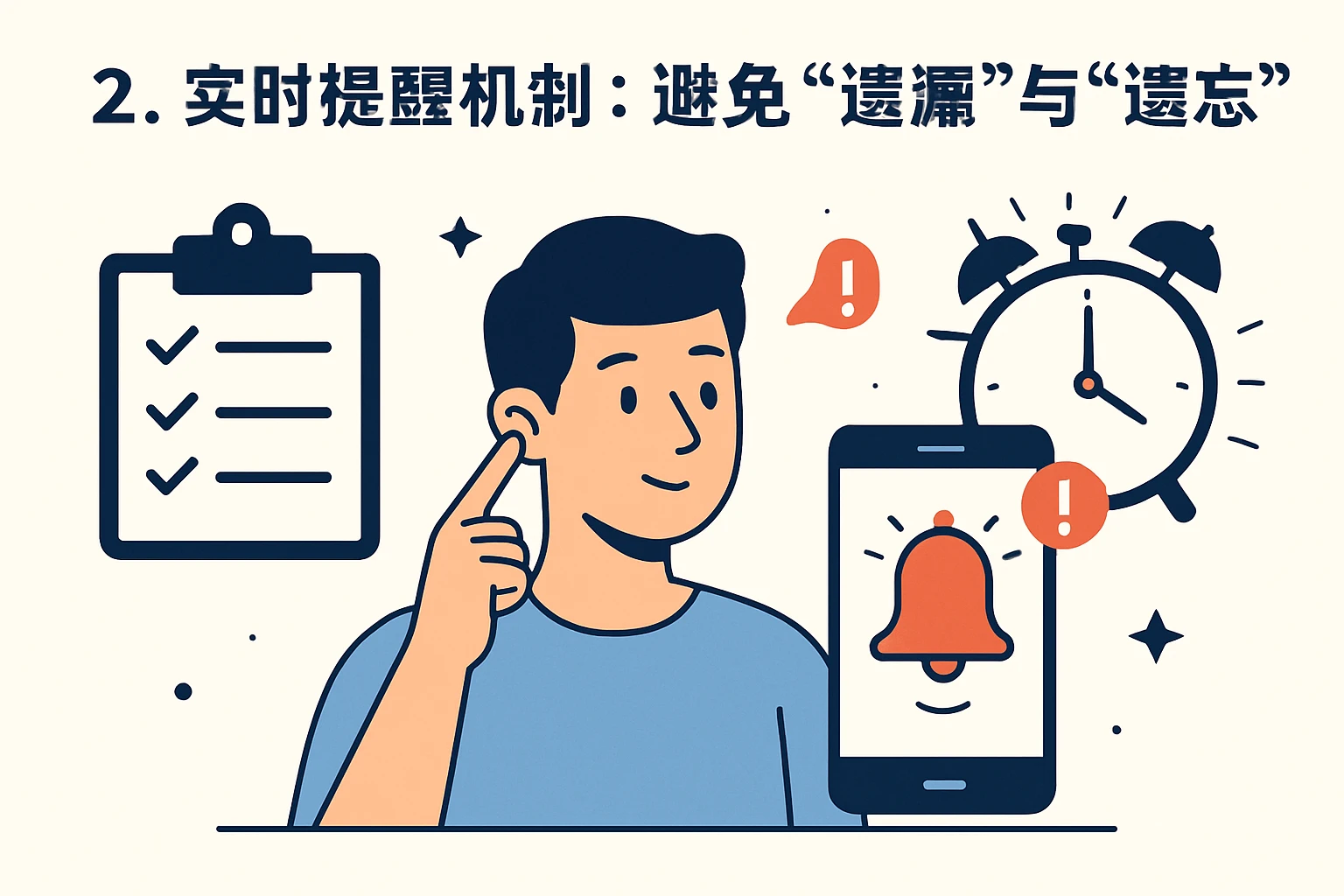 2. 实时提醒机制：避免“遗漏”与“遗忘”