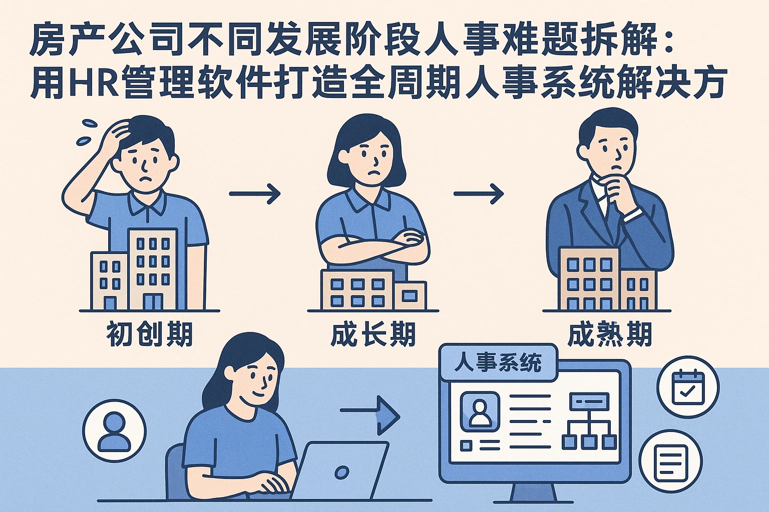 房产公司不同发展阶段人事难题拆解：用HR管理软件打造全周期人事系统解决方案