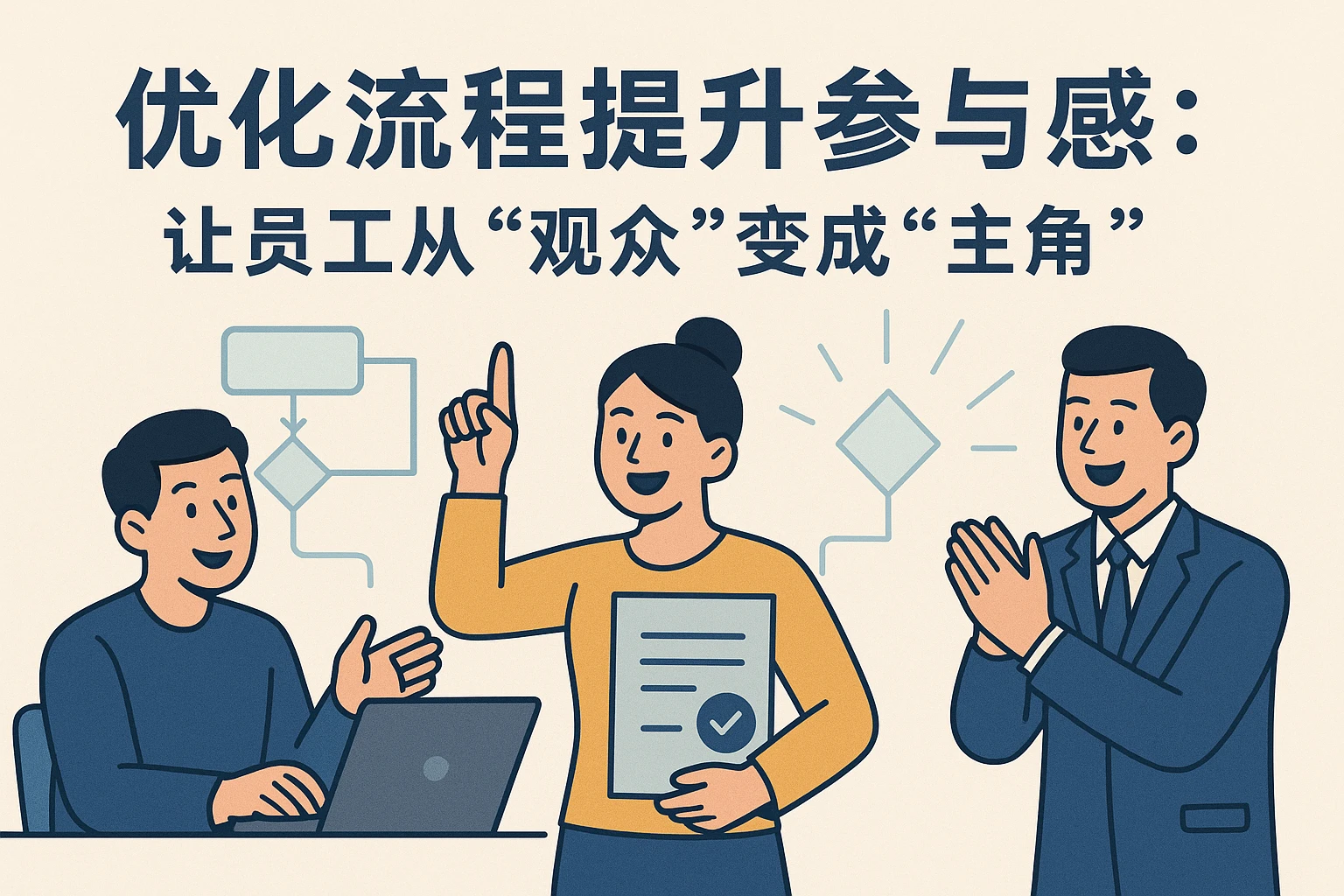 2. 优化流程提升参与感：让员工从“观众”变成“主角”