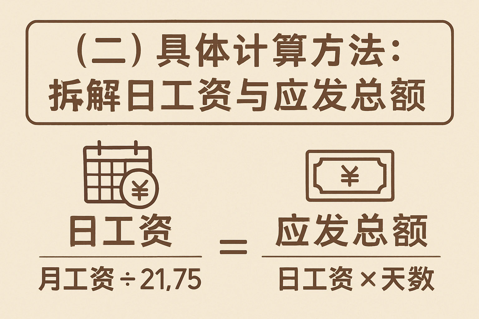 （二）具体计算方法：拆解日工资与应发总额