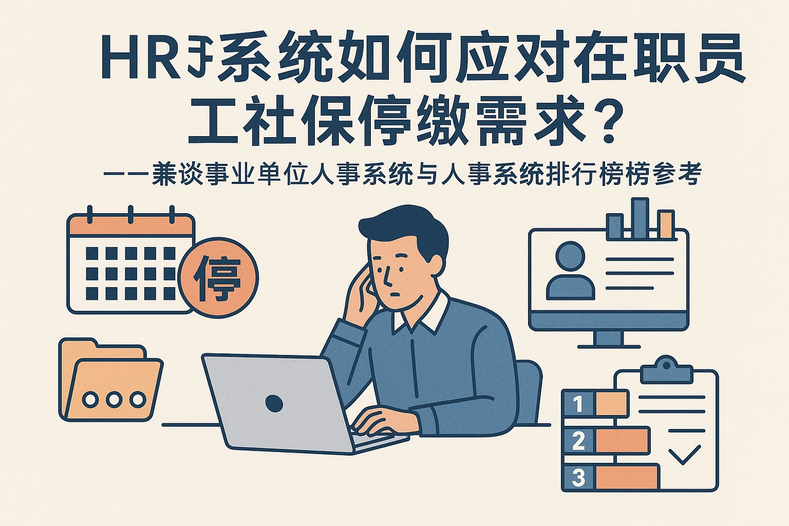 HR系统如何应对在职员工社保停缴需求？——兼谈事业单位人事系统与人事系统排行榜参考