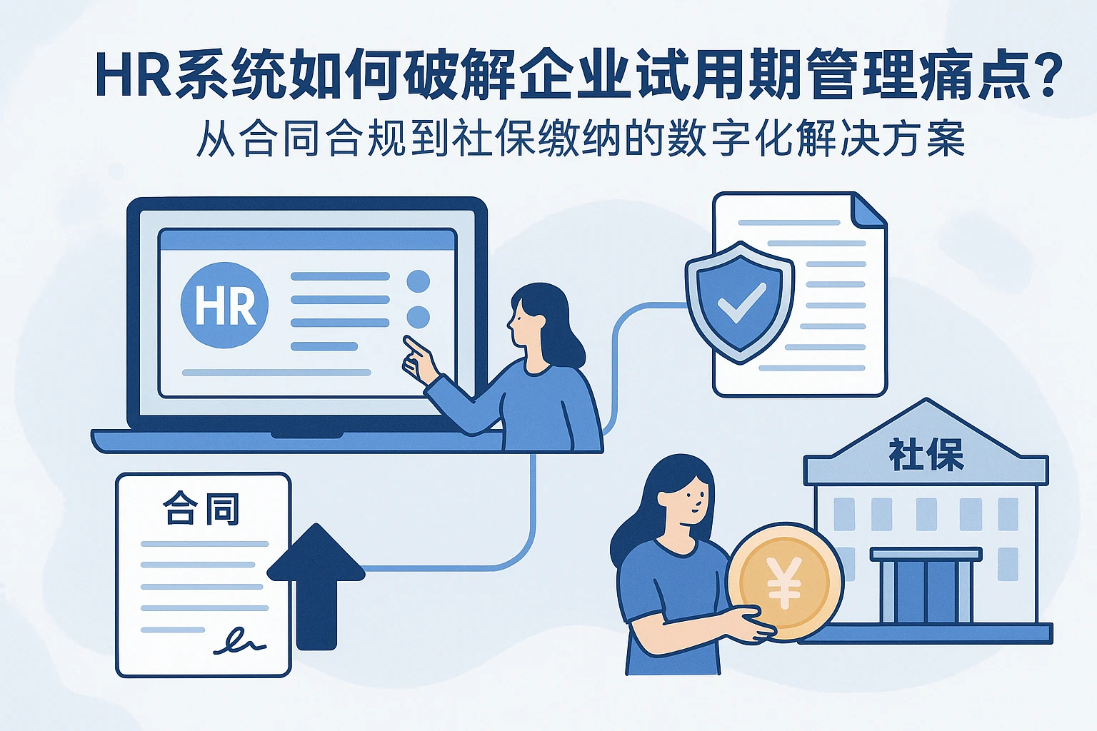 HR系统如何破解企业试用期管理痛点？从合同合规到社保缴纳的数字化解决方案