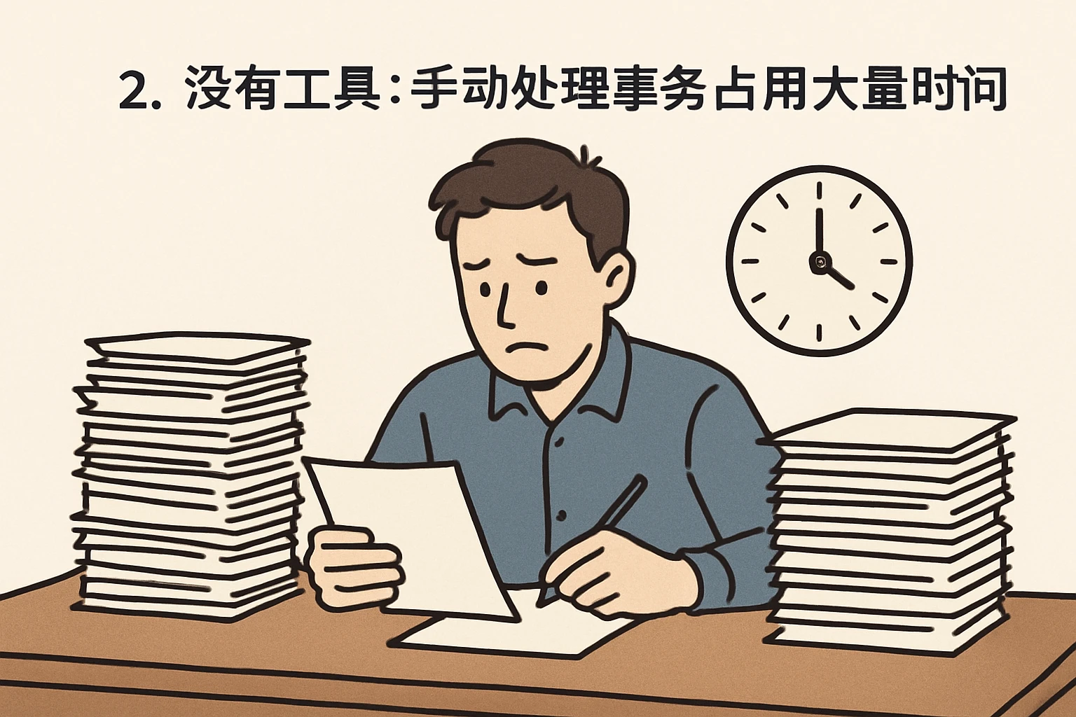 2. 没有工具：手动处理事务占用大量时间