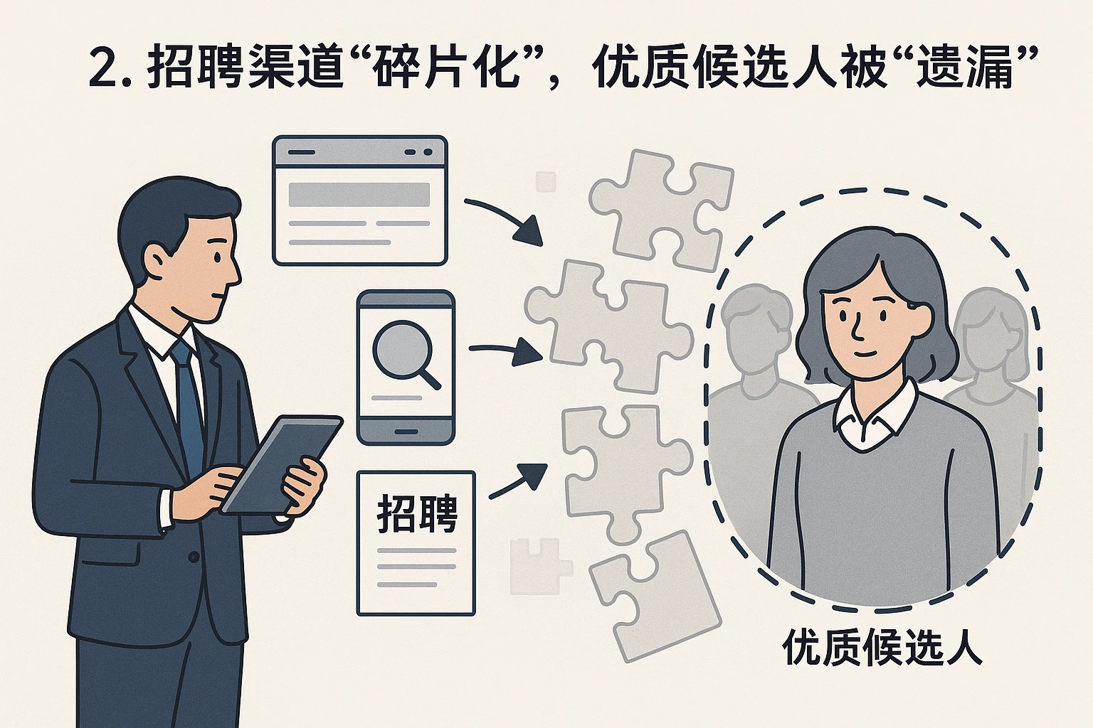 2. 招聘渠道“碎片化”，优质候选人被“遗漏”