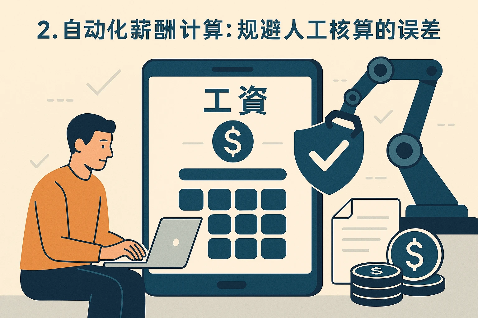 2. 自动化薪酬计算：规避人工核算的误差与遗漏