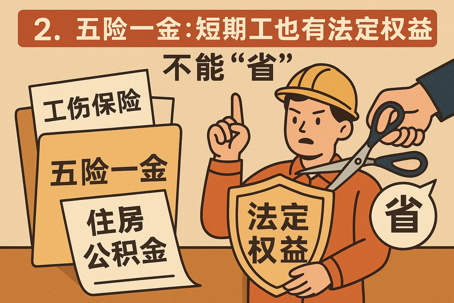 2. 五险一金：短期工也有法定权益，不能“省”