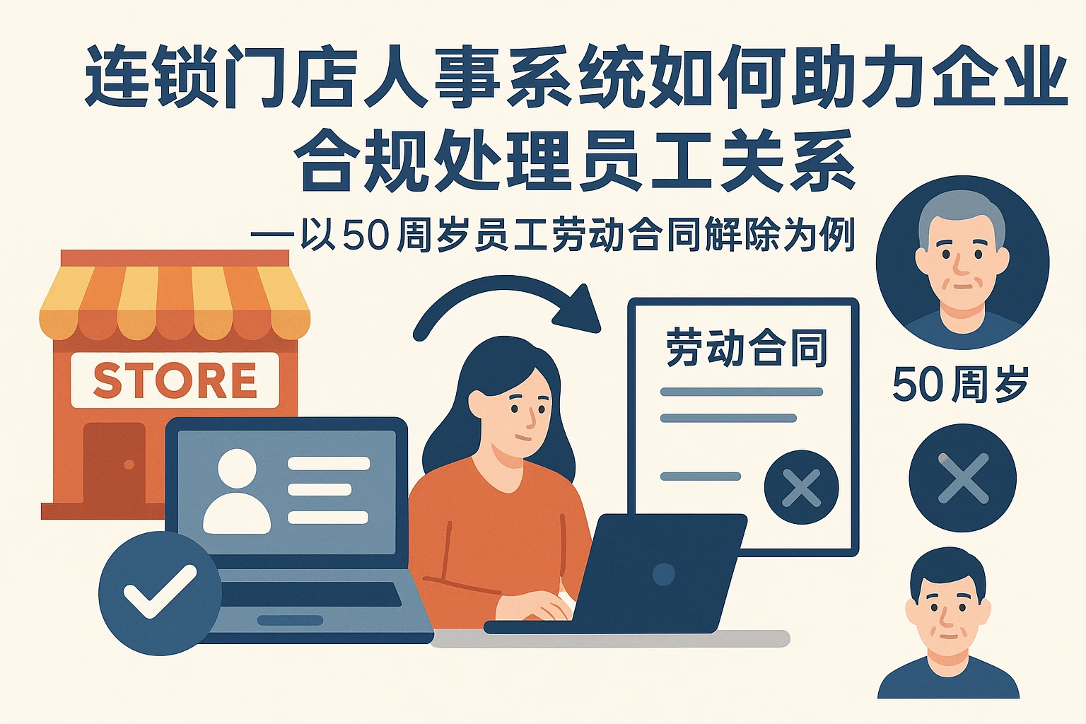 连锁门店人事系统如何助力企业合规处理员工关系——以50周岁员工劳动合同解除为例