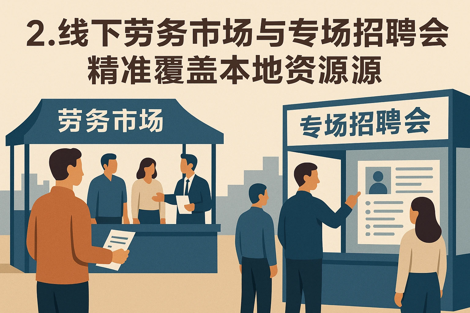 2. 线下劳务市场与专场招聘会：精准覆盖本地资源