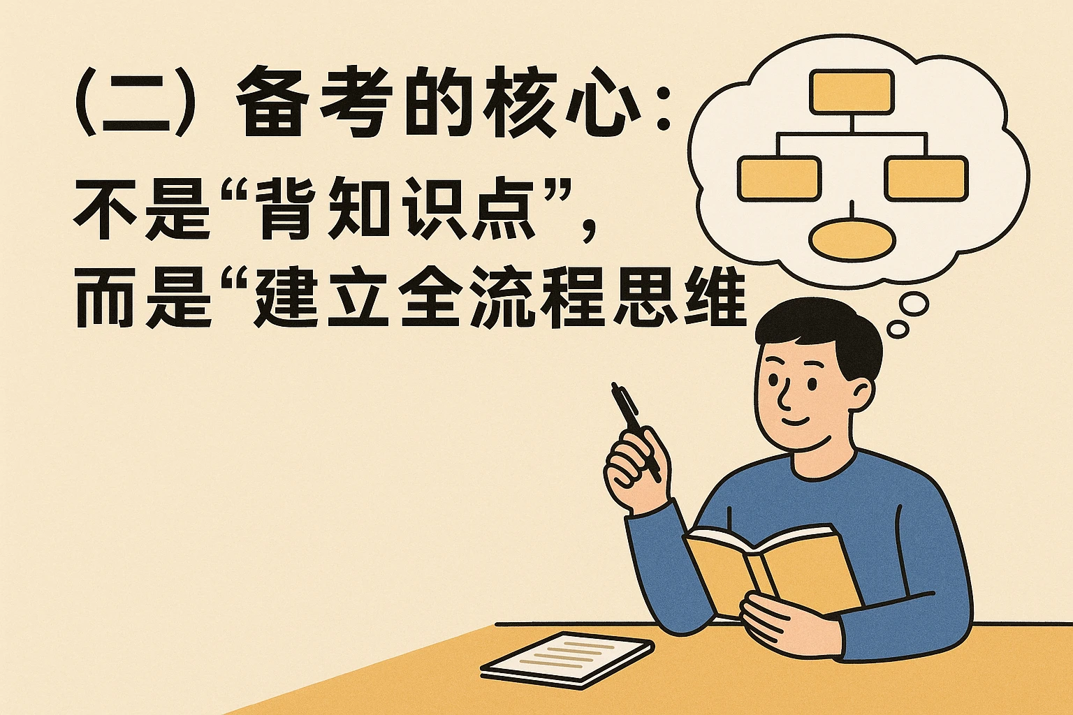 （二）备考的核心：不是“背知识点”，而是“建立全流程思维”
