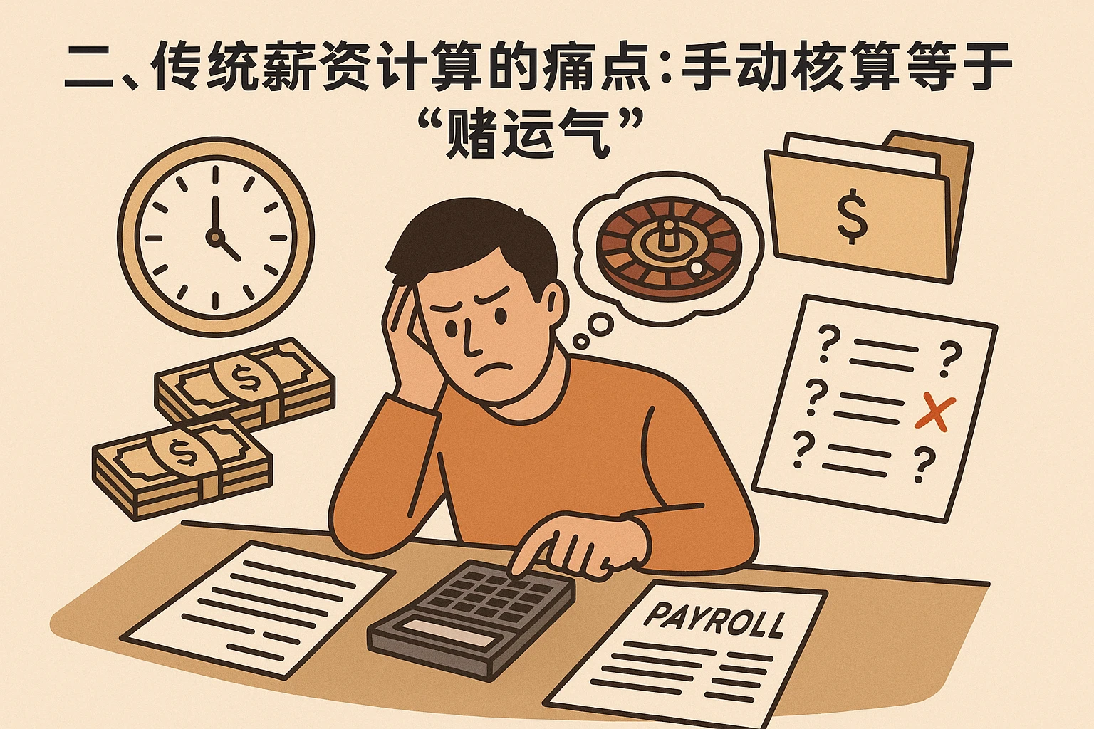 二、传统薪资计算的痛点：手动核算等于“赌运气”