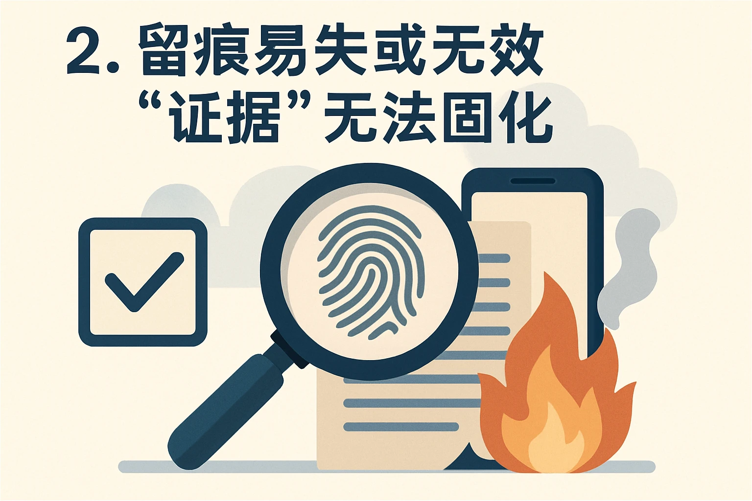 2. 留痕易失或无效，“证据”无法固化