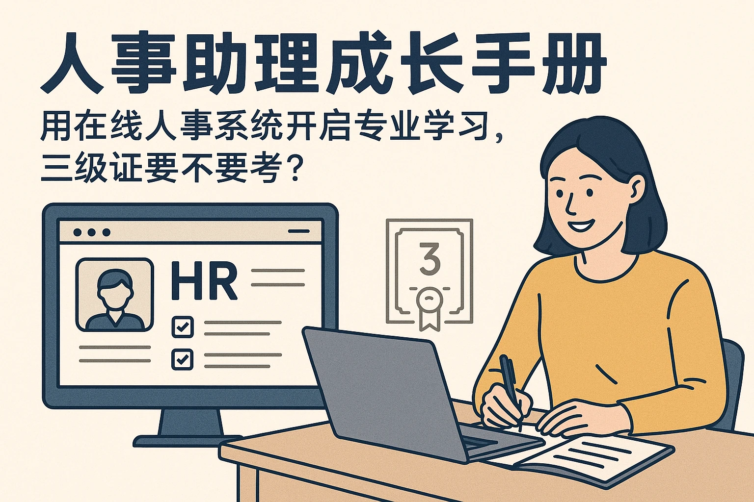 人事助理成长手册：用在线人事系统开启专业学习，三级证要不要考？