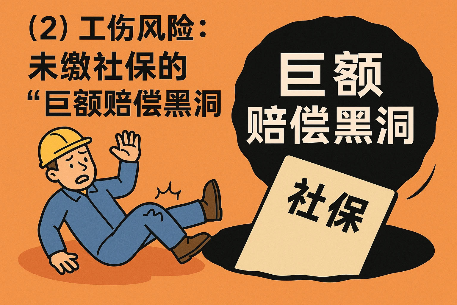 （2）工伤风险：未缴社保的“巨额赔偿黑洞”