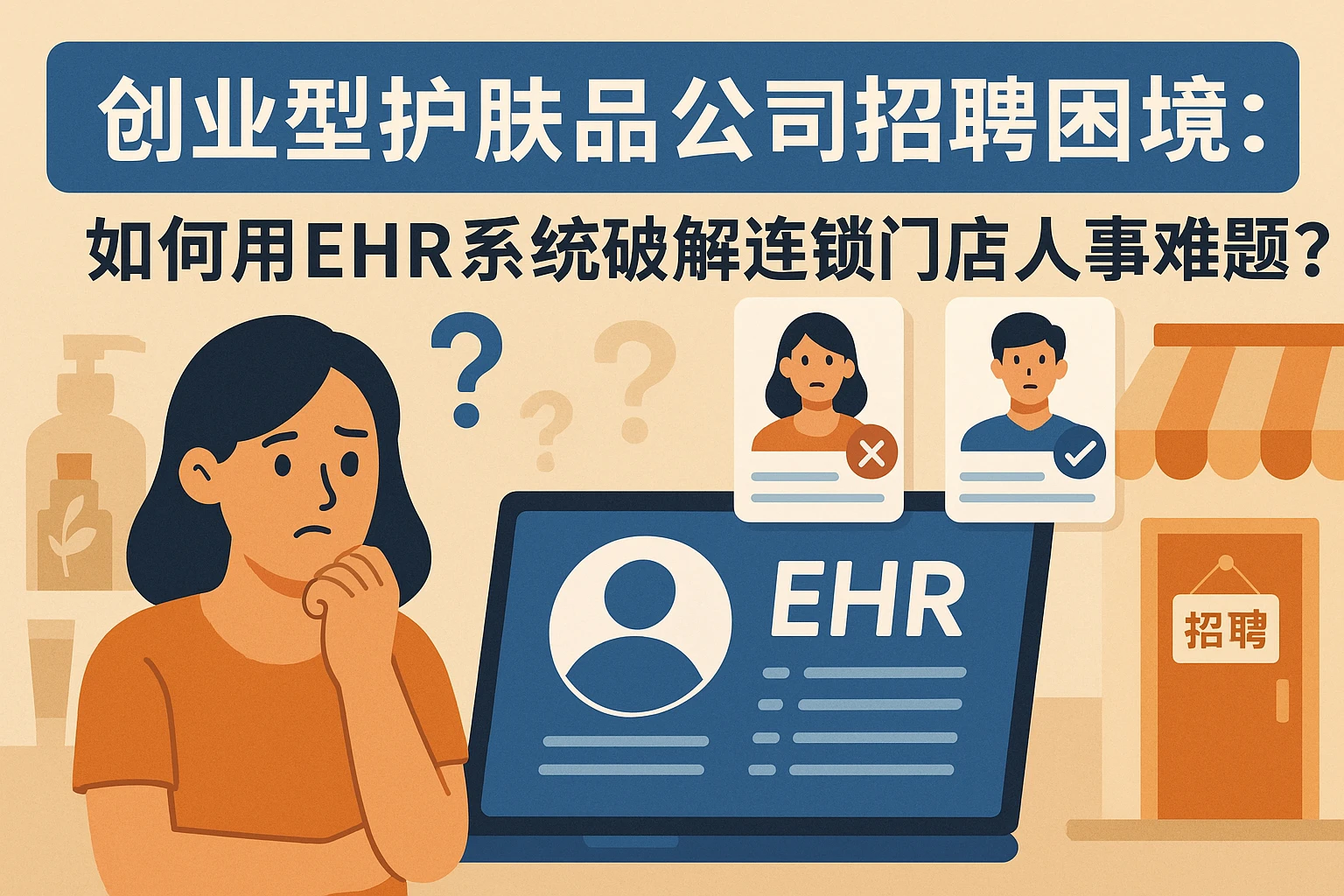 创业型护肤品公司招聘困境：如何用EHR系统破解连锁门店人事难题？