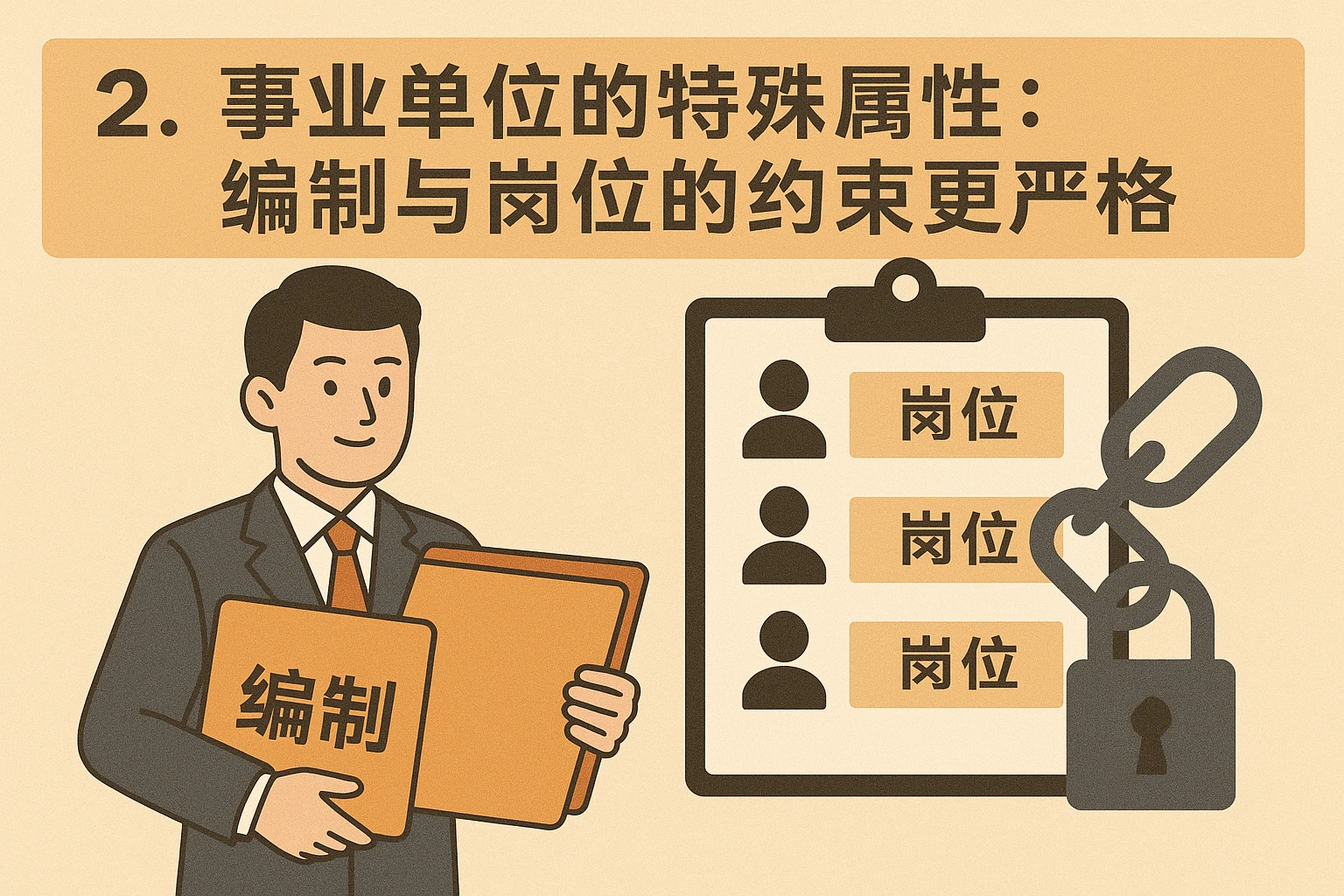 2. 事业单位的特殊属性：编制与岗位的约束更严格