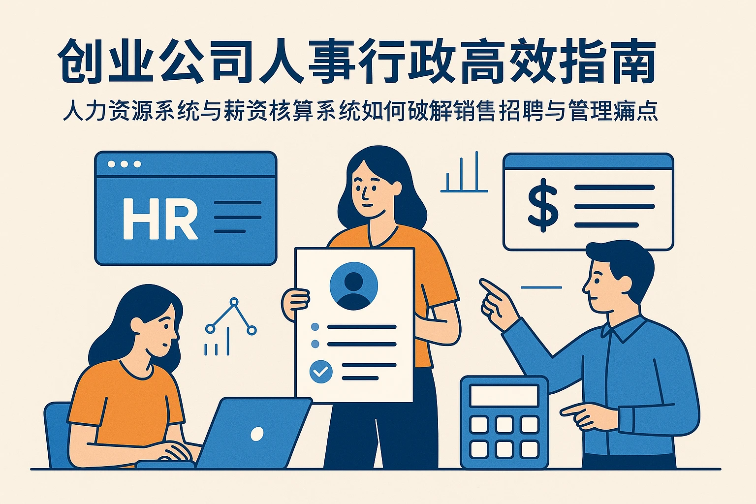 创业公司人事行政高效指南：人力资源系统与薪资核算系统如何破解销售招聘与管理痛点
