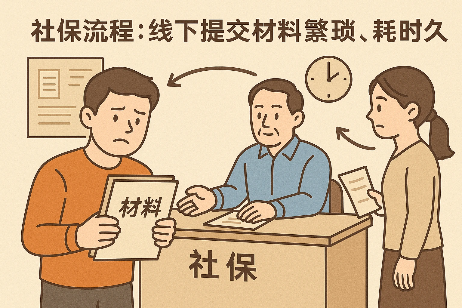 2. 社保流程：线下提交材料繁琐，耗时久