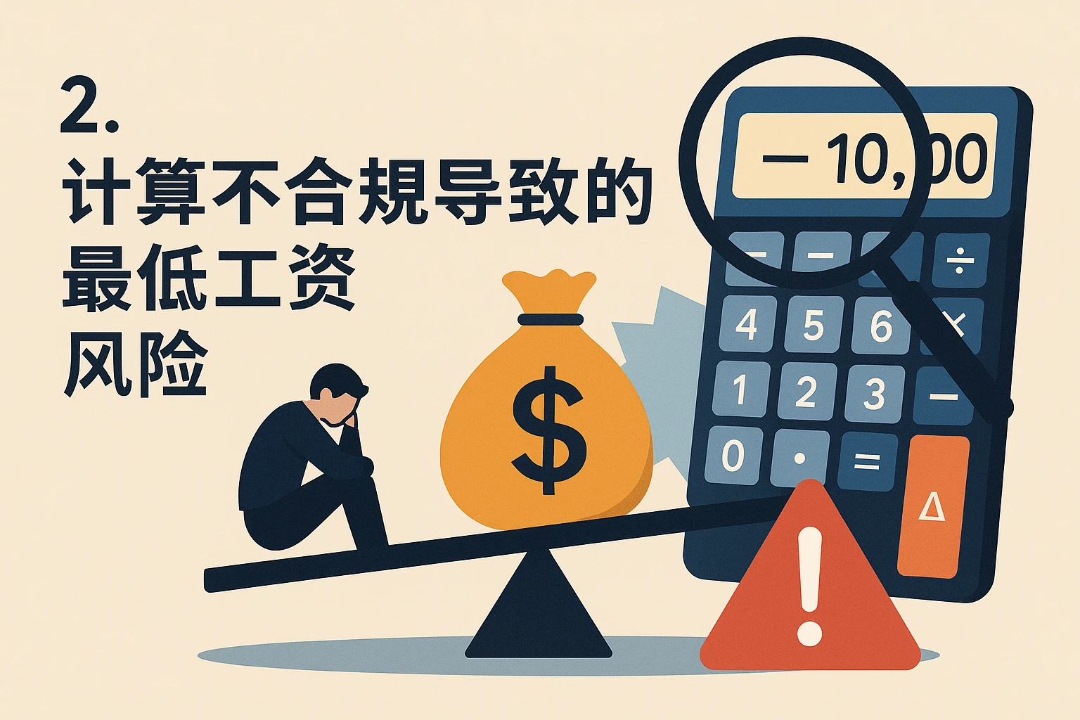 2. 计算不合规导致的“最低工资”风险