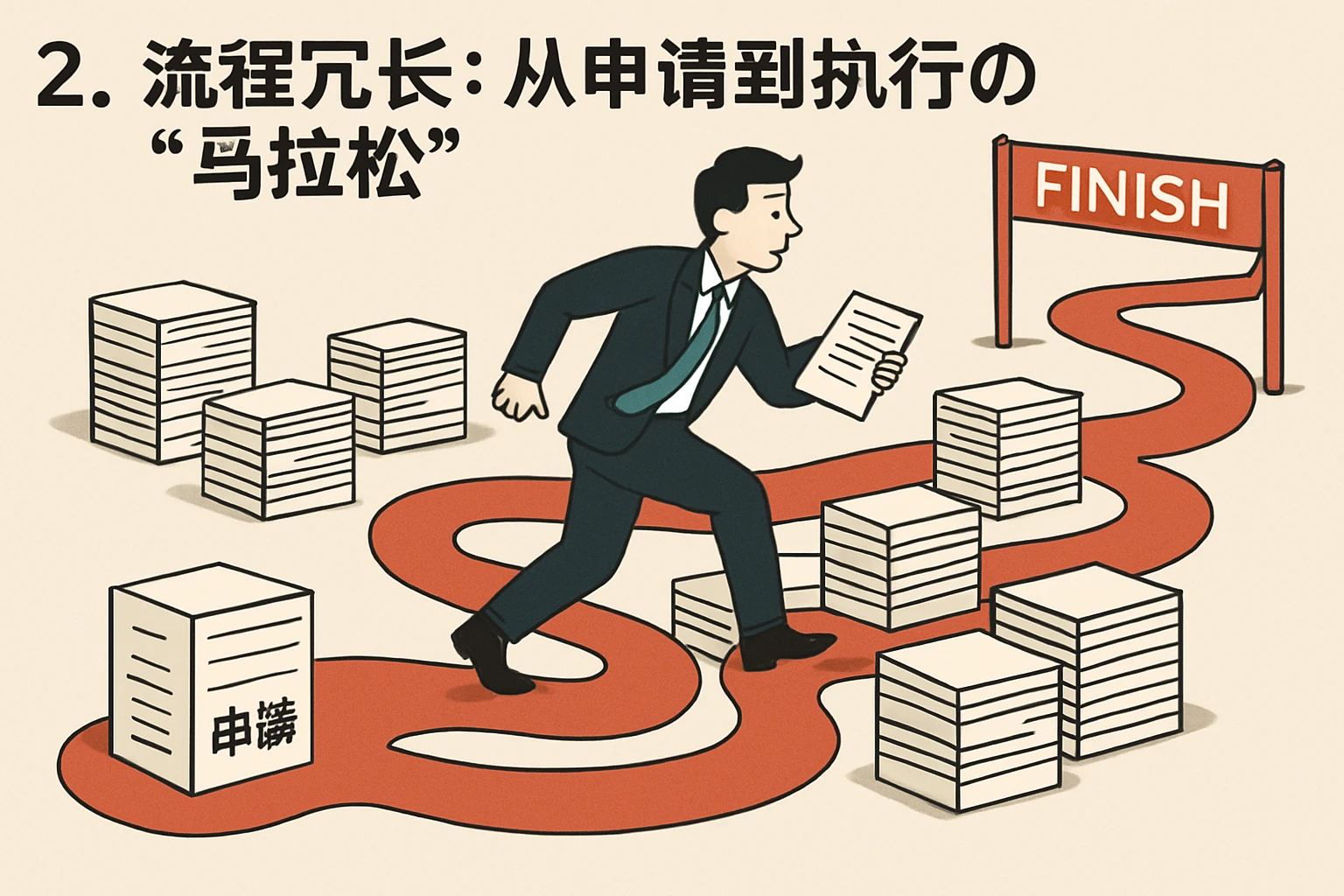 2. 流程冗长：从申请到执行的“马拉松”