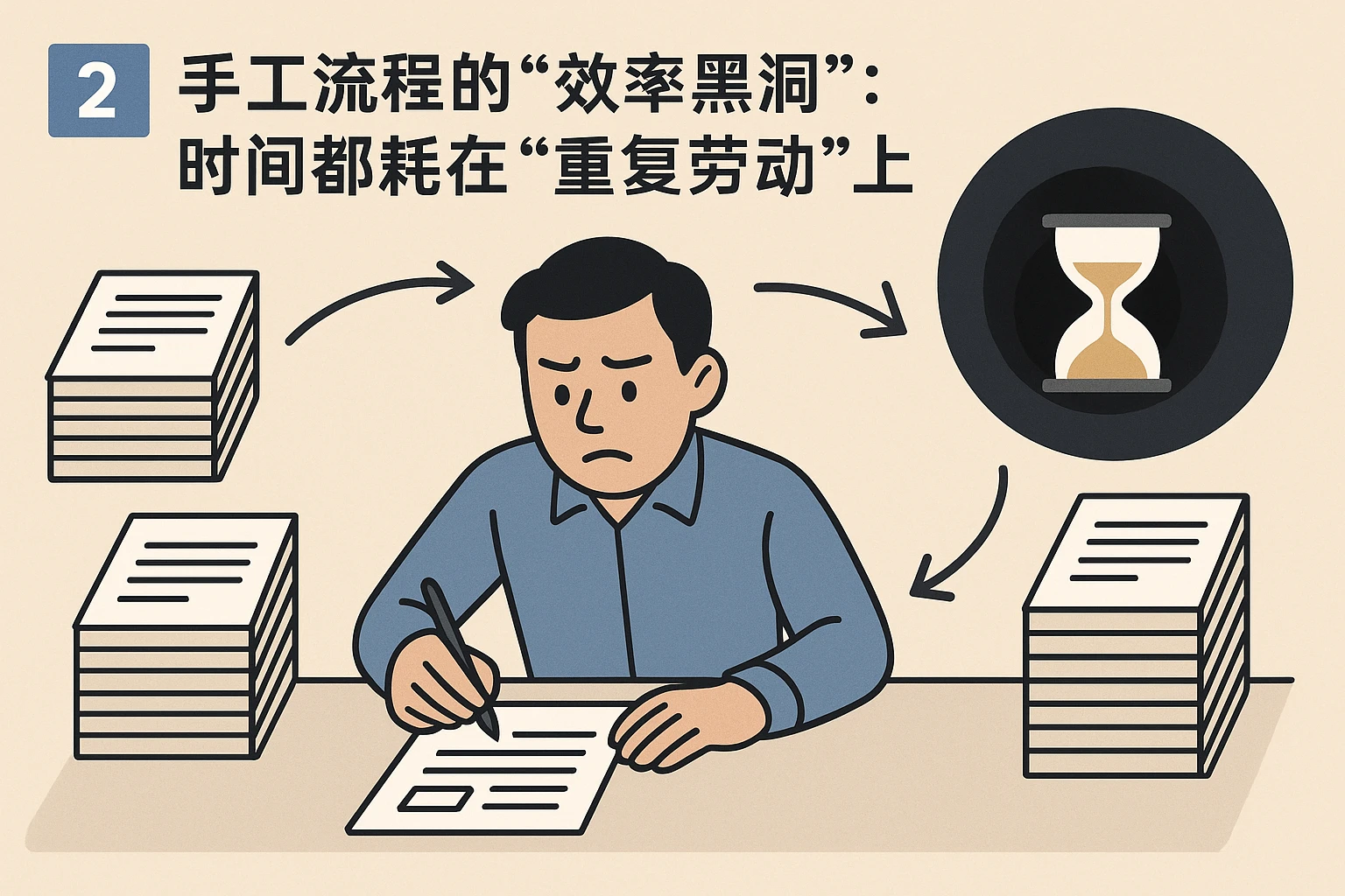 2. 手工流程的“效率黑洞”：时间都耗在“重复劳动”上