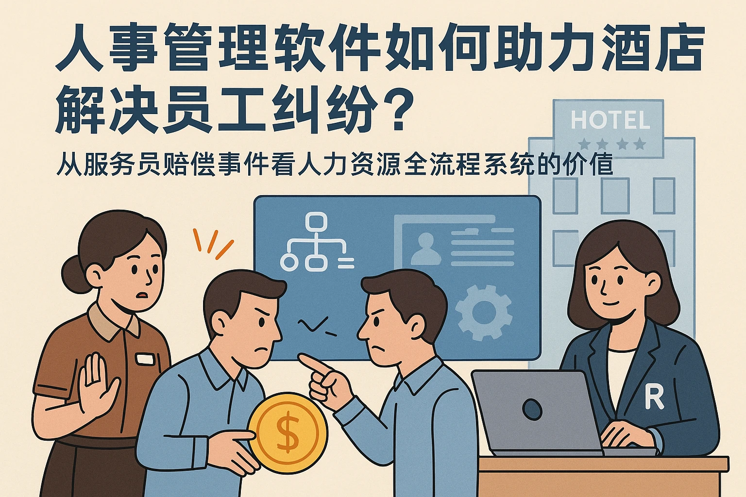 人事管理软件如何助力酒店解决员工纠纷？从服务员赔偿事件看人力资源全流程系统的价值