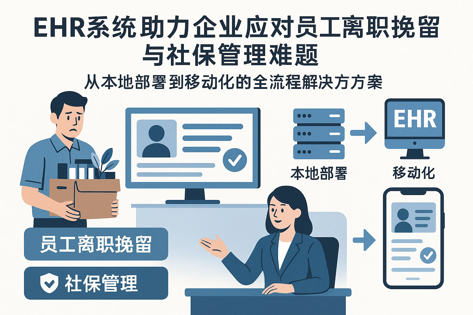 EHR系统助力企业应对员工离职挽留与社保管理难题——从本地部署到移动化的全流程解决方案