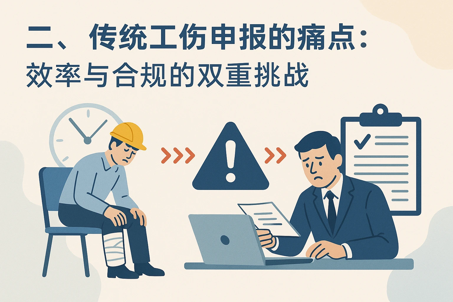 二、传统工伤申报的痛点：效率与合规的双重挑战