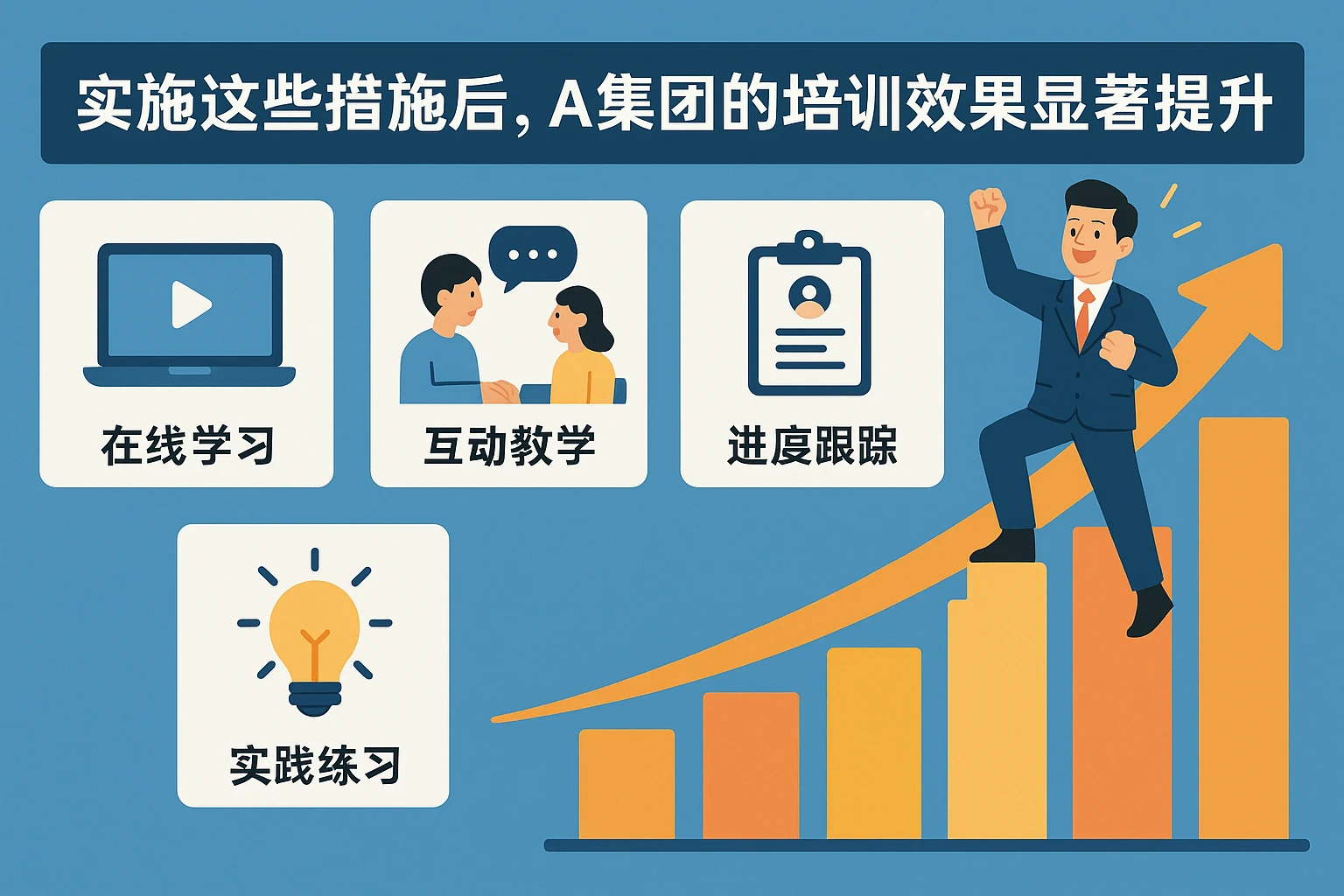 实施这些措施后，A集团的培训效果显著提升：