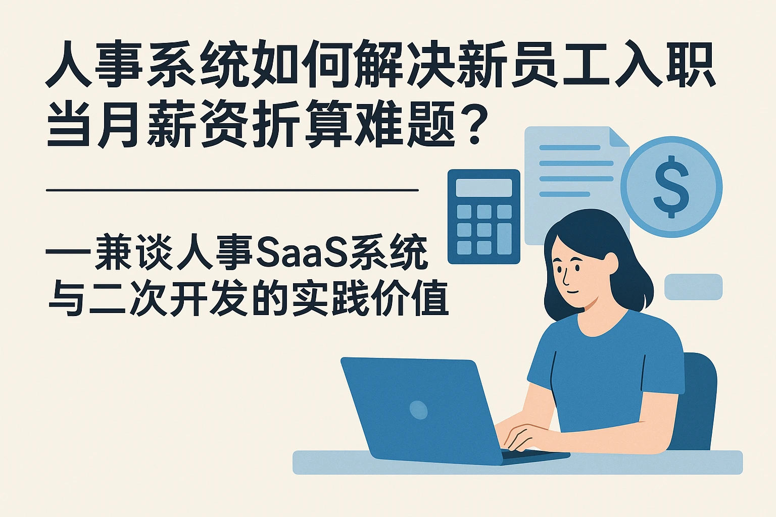 人事系统如何解决新员工入职当月薪资折算难题？——兼谈人事SaaS系统与二次开发的实践价值