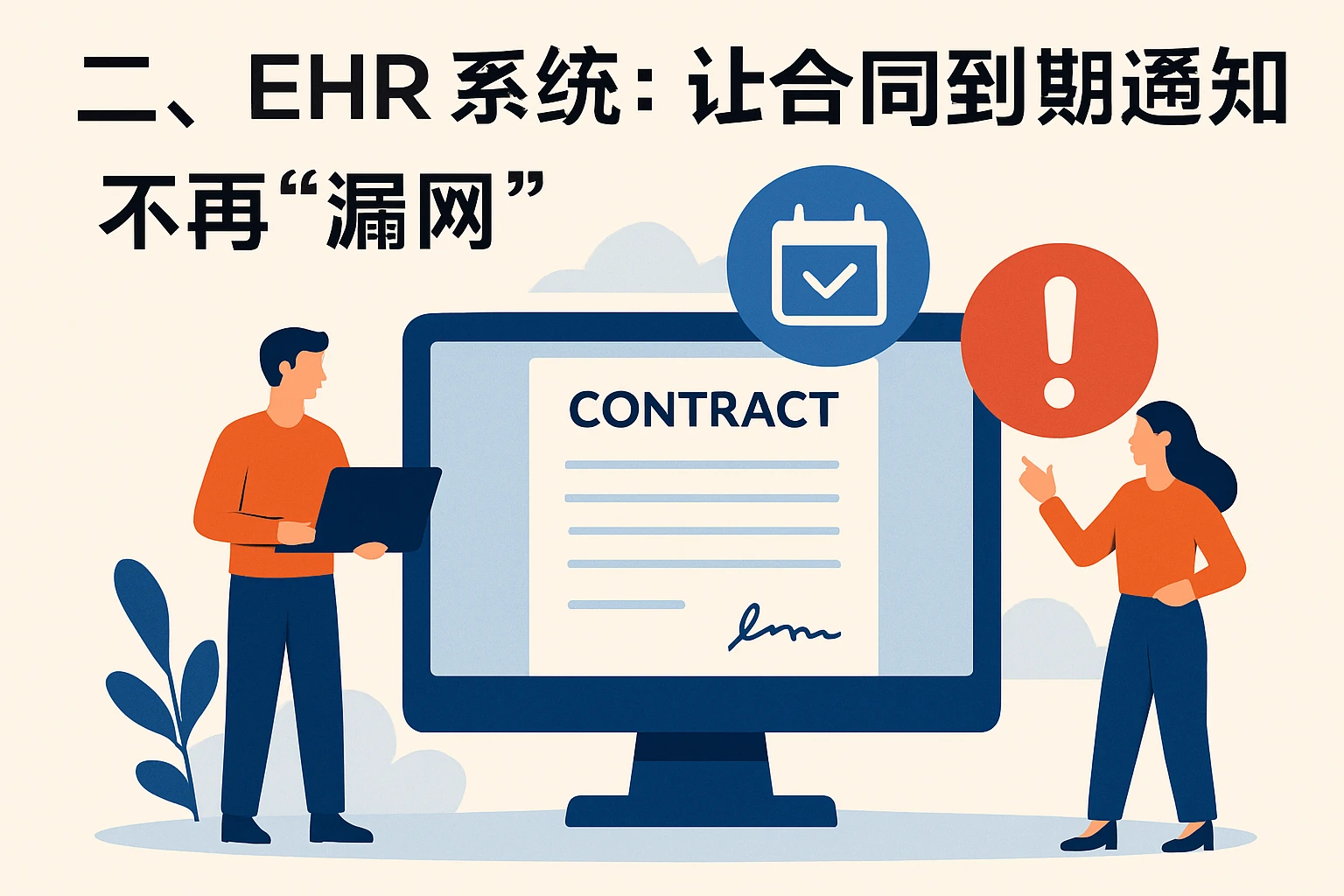 二、EHR系统：让合同到期通知不再“漏网”