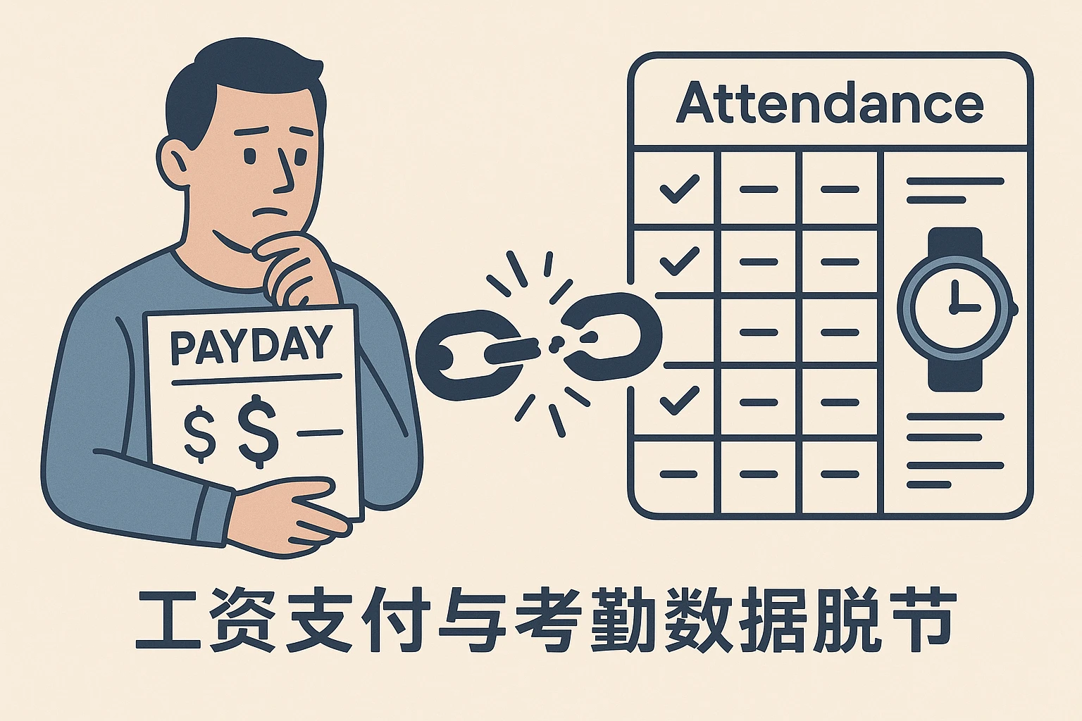 2. 工资支付与考勤数据脱节