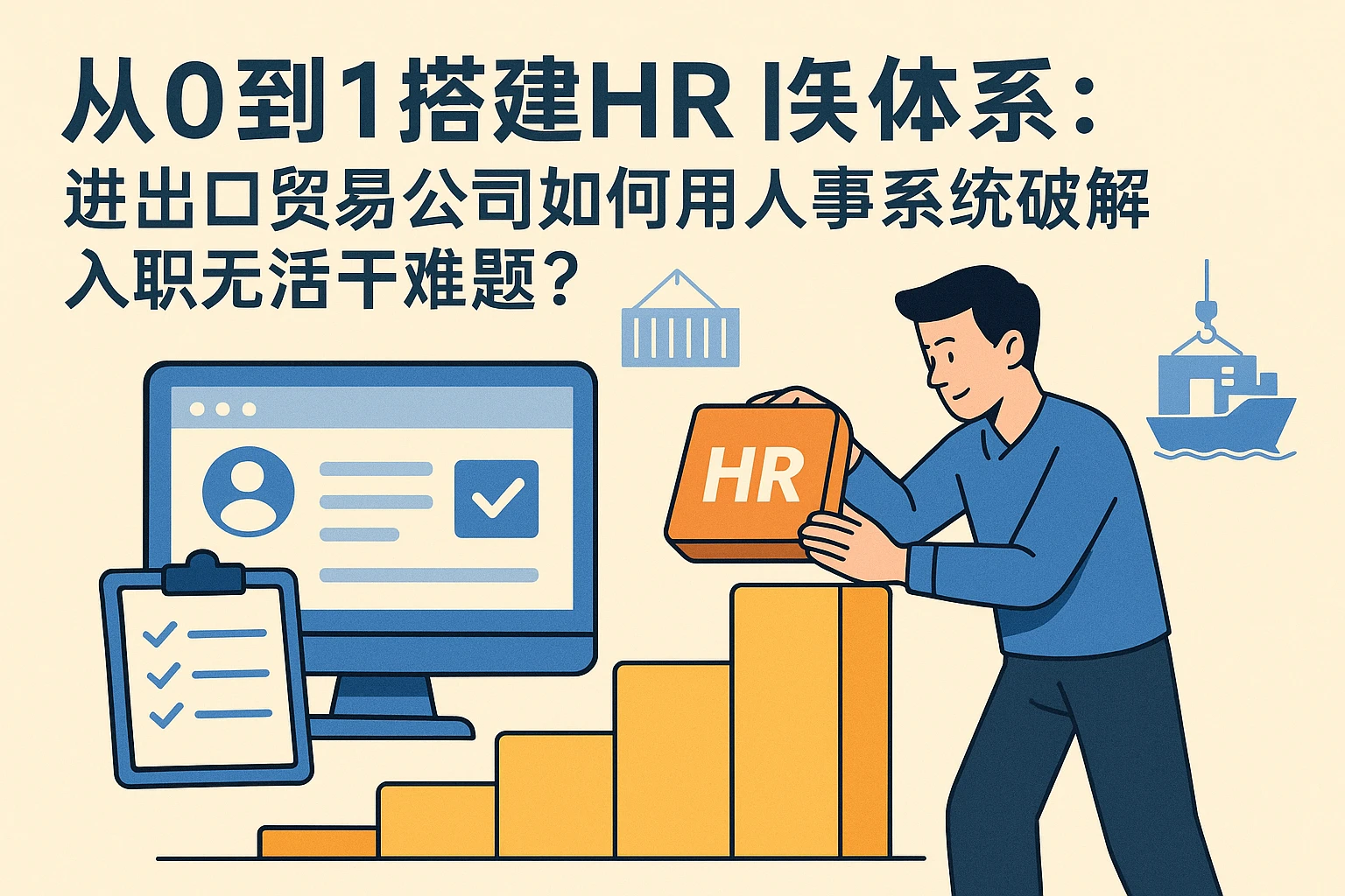 从0到1搭建HR体系：进出口贸易公司如何用人事系统破解入职无活干难题？