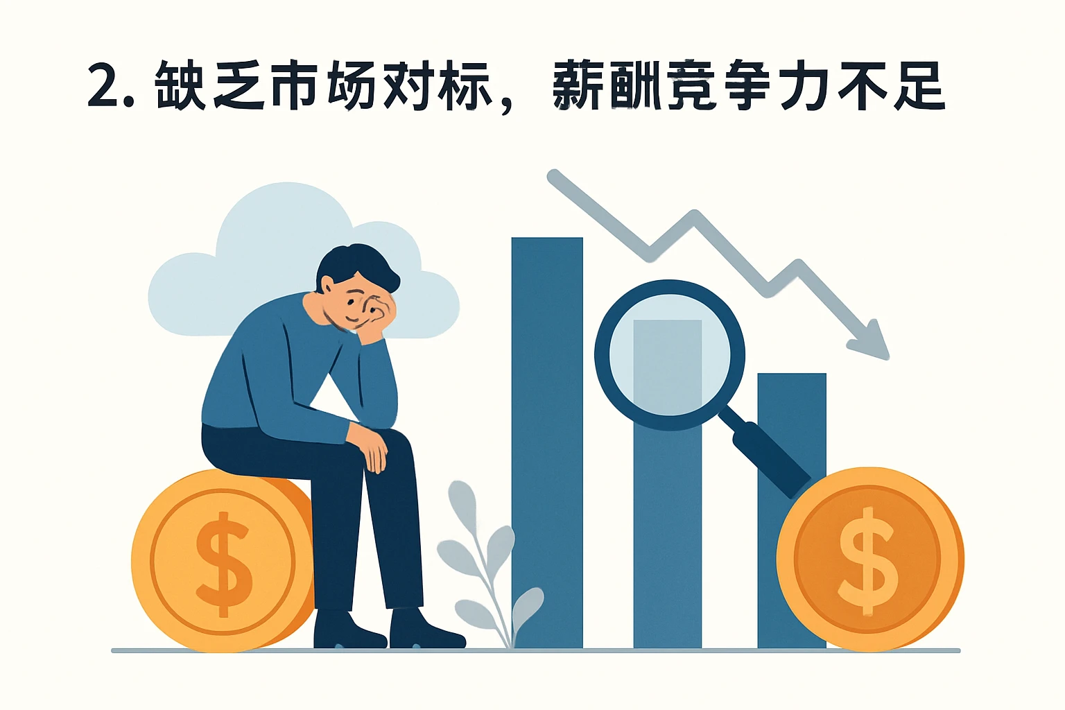 2. 缺乏市场对标，薪酬竞争力不足