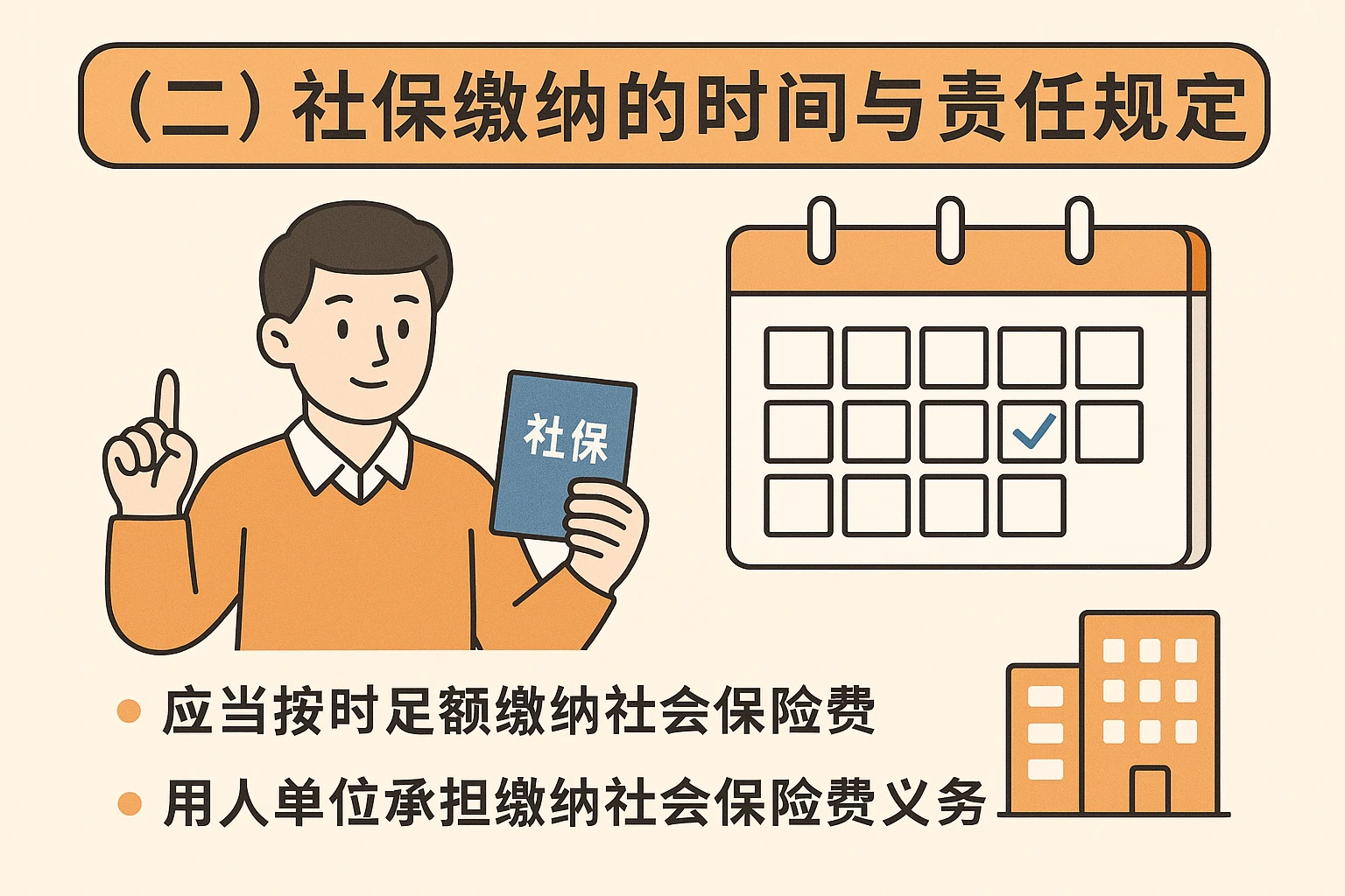 （二）社保缴纳的时间与责任规定